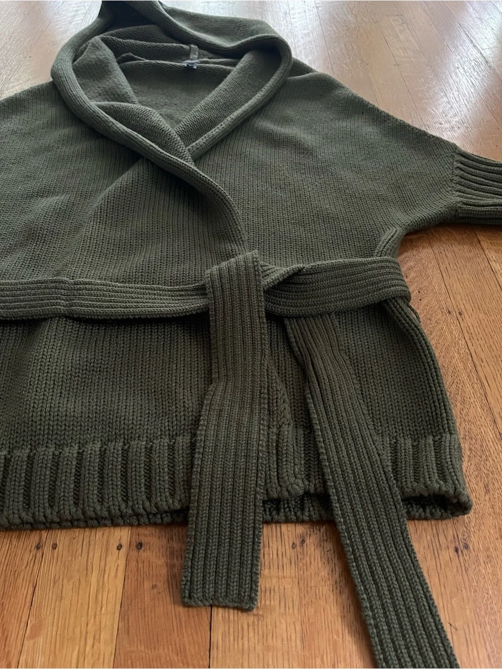 MaxMara Weekend Olive Knit Hooded Sweater - Picture 5 of 14